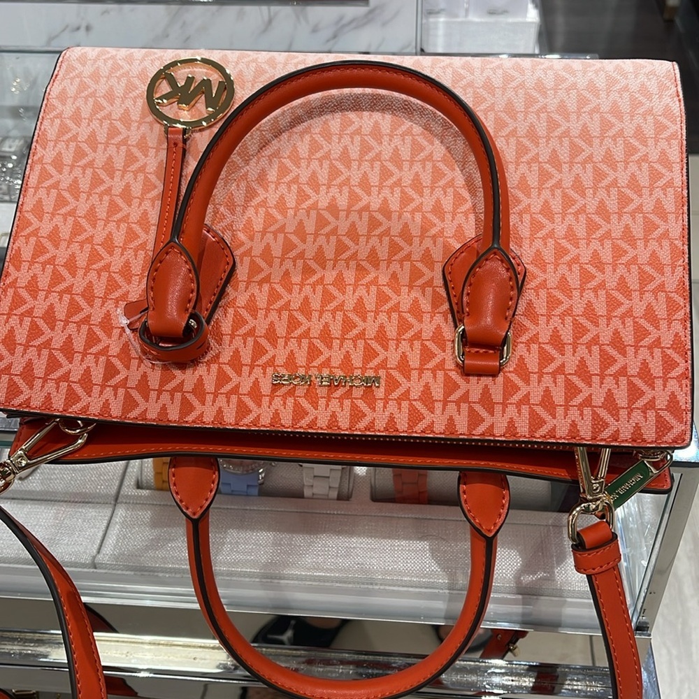 Michael Kors Sheila Medium Ombré Signature Logo Satchel Shoulder Crossbody Bag - Picture 7 of 16